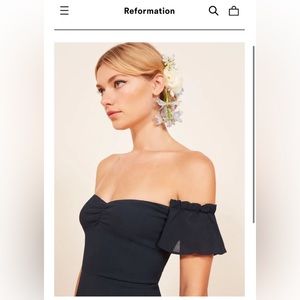 RARE Reformation Butterfly Dress in Navy